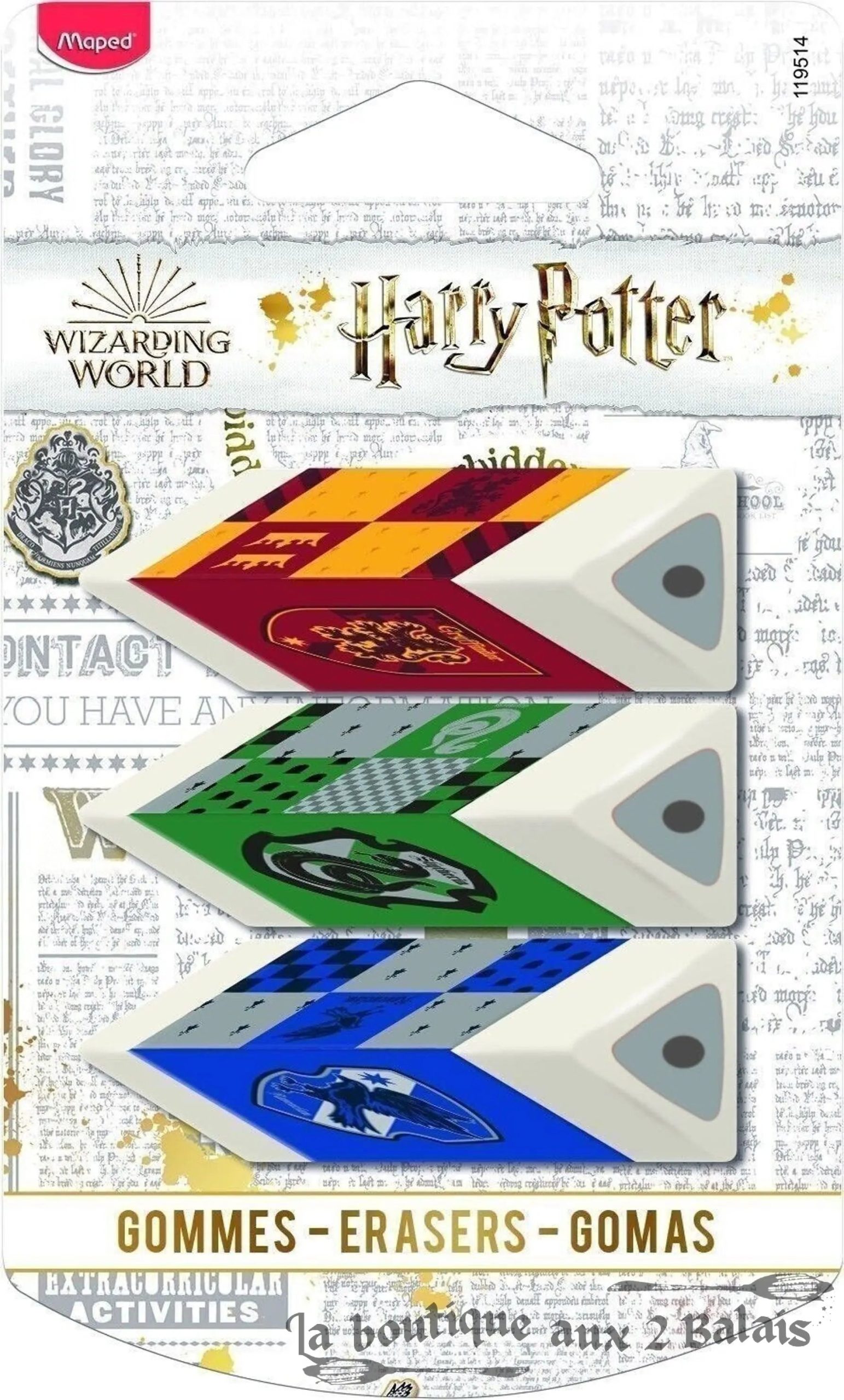 3 gommes Harry Potter, précision & confort