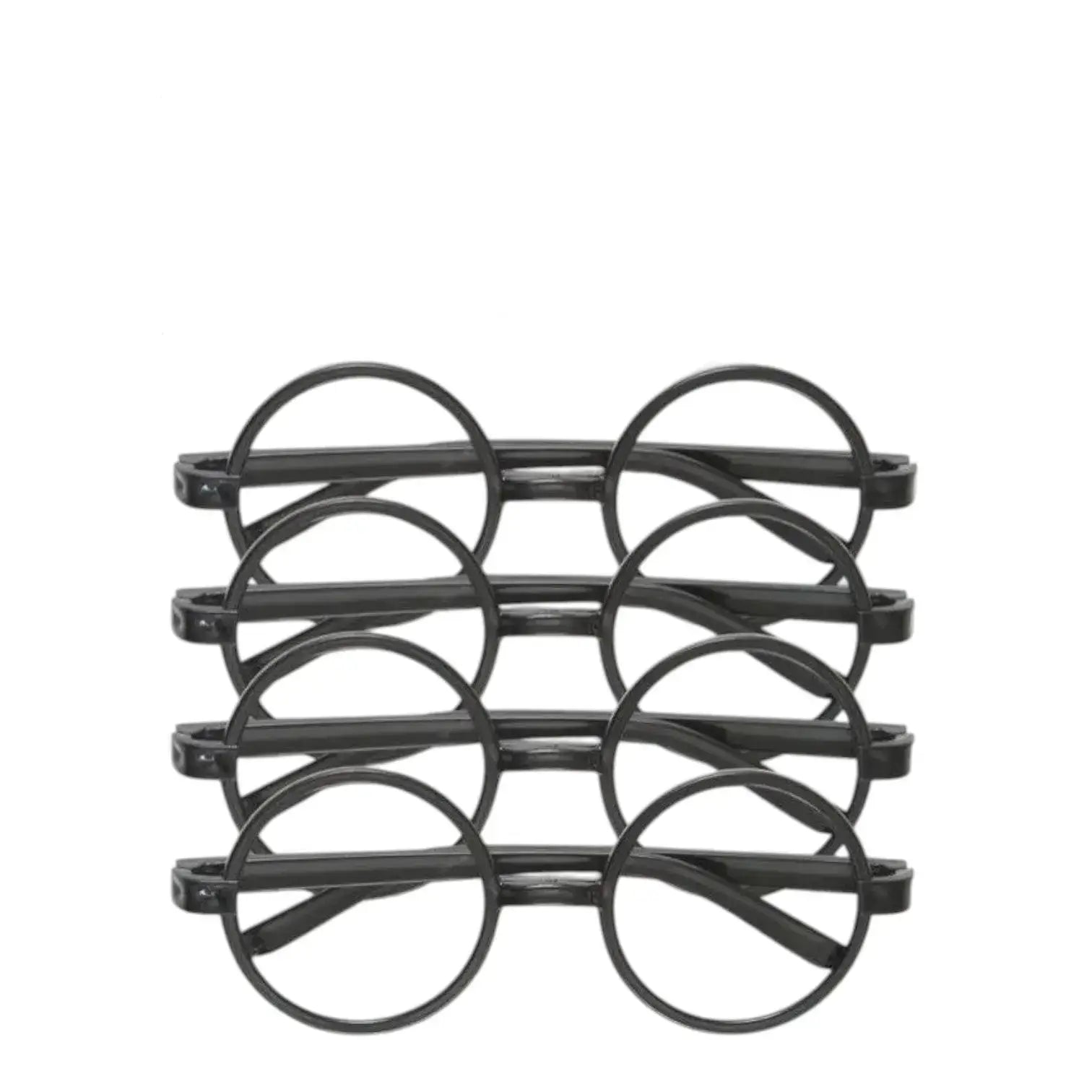 4 Lunettes Harry Potter - Monture Ronde Noire Déguisement