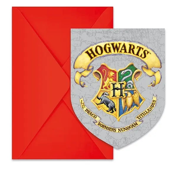 6 Invitations avec Enveloppes Harry Potter - Poudlard