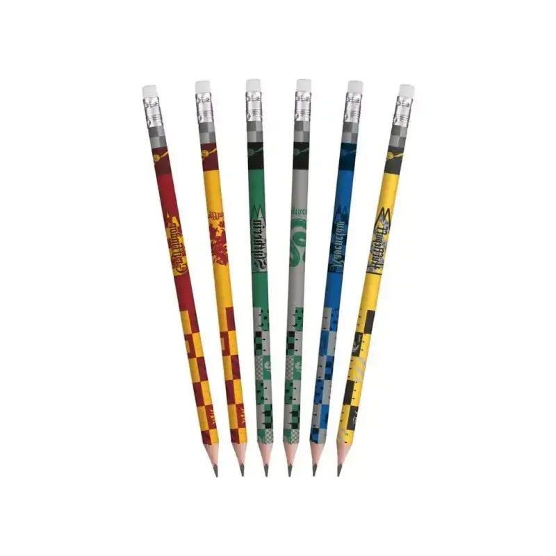 6 crayons graphite HB Harry Potter, gomme intégrée