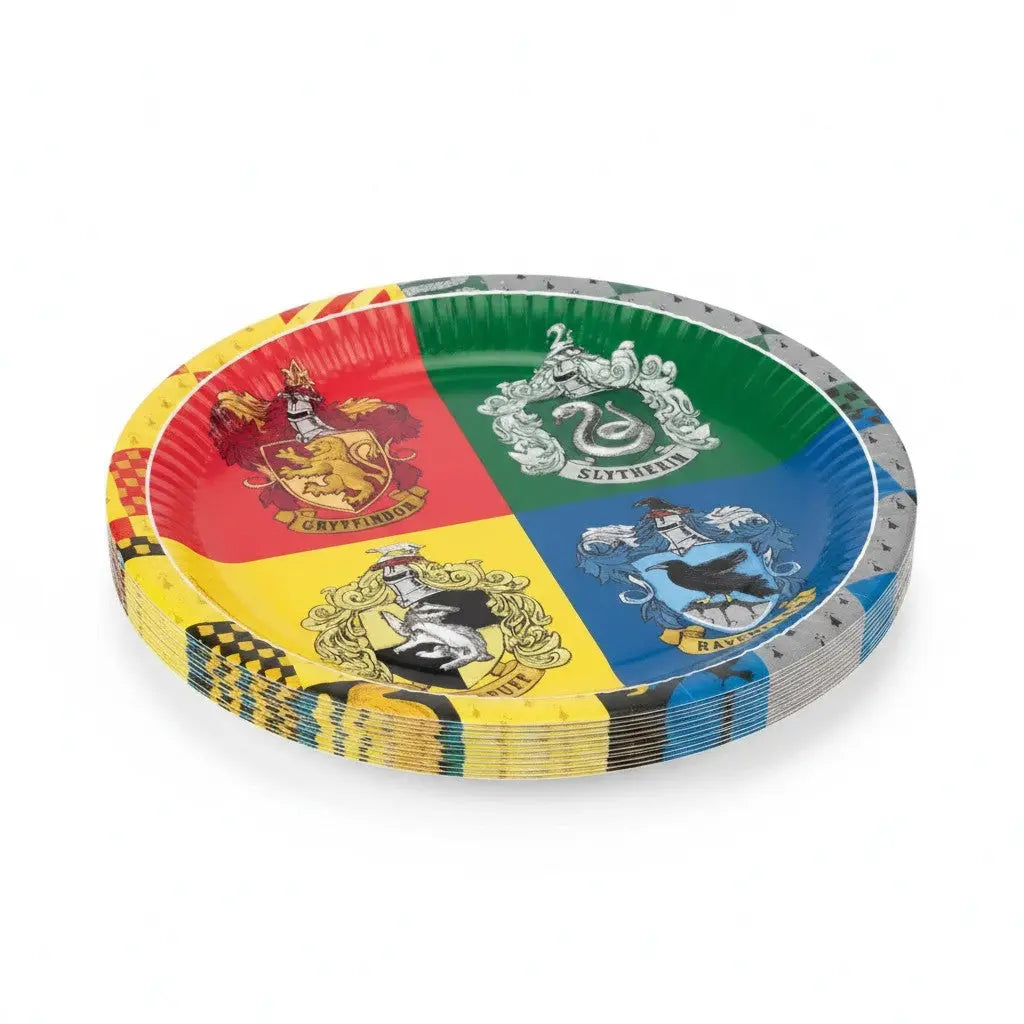 8 Assiettes Carton 4 Maisons Poudlard Harry Potter - 23 cmm