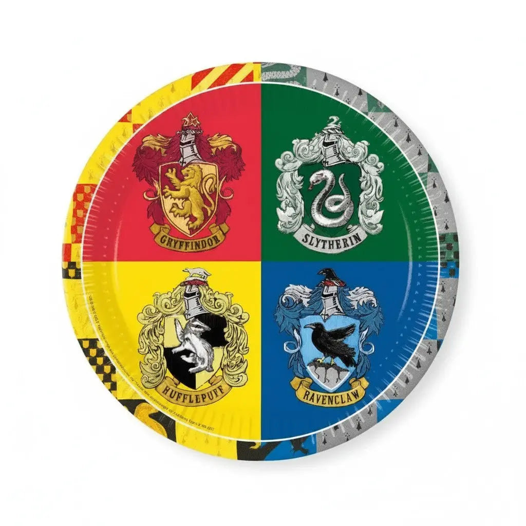 8 Assiettes Carton 4 Maisons Poudlard Harry Potter - 23 cmm