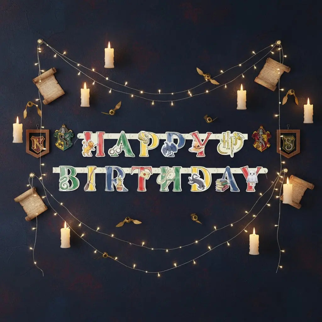 Bannière Happy Birthday Harry Potter - Lettres Carton 182 cm