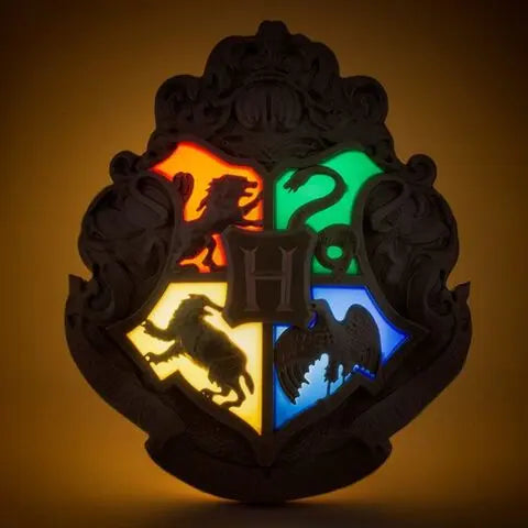 Blason de Poudlard Lampe avec Baguette Harry Potter