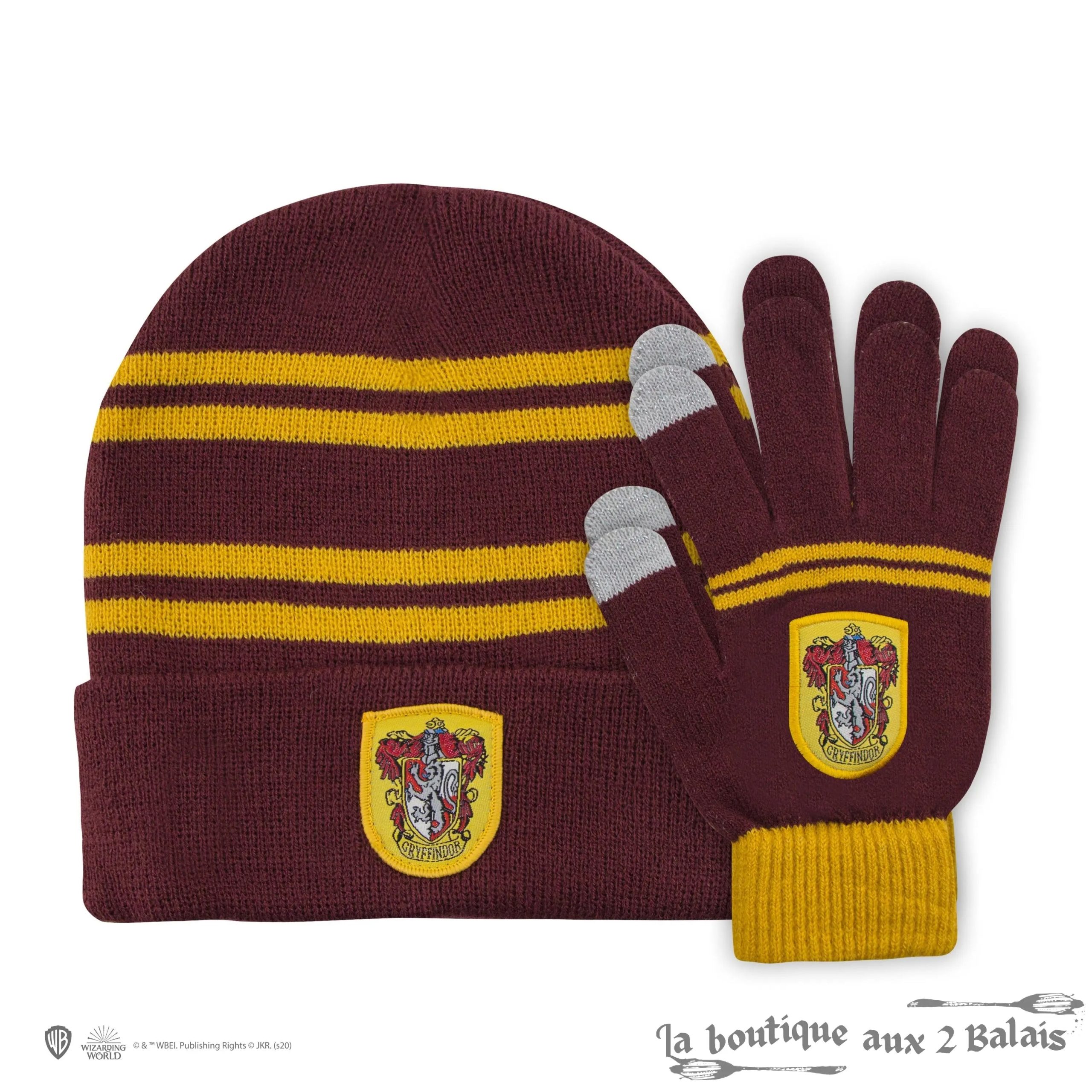 Bonnet & Gants Tactiles Gryffondor Enfants, Acrylique doux Harry Potter