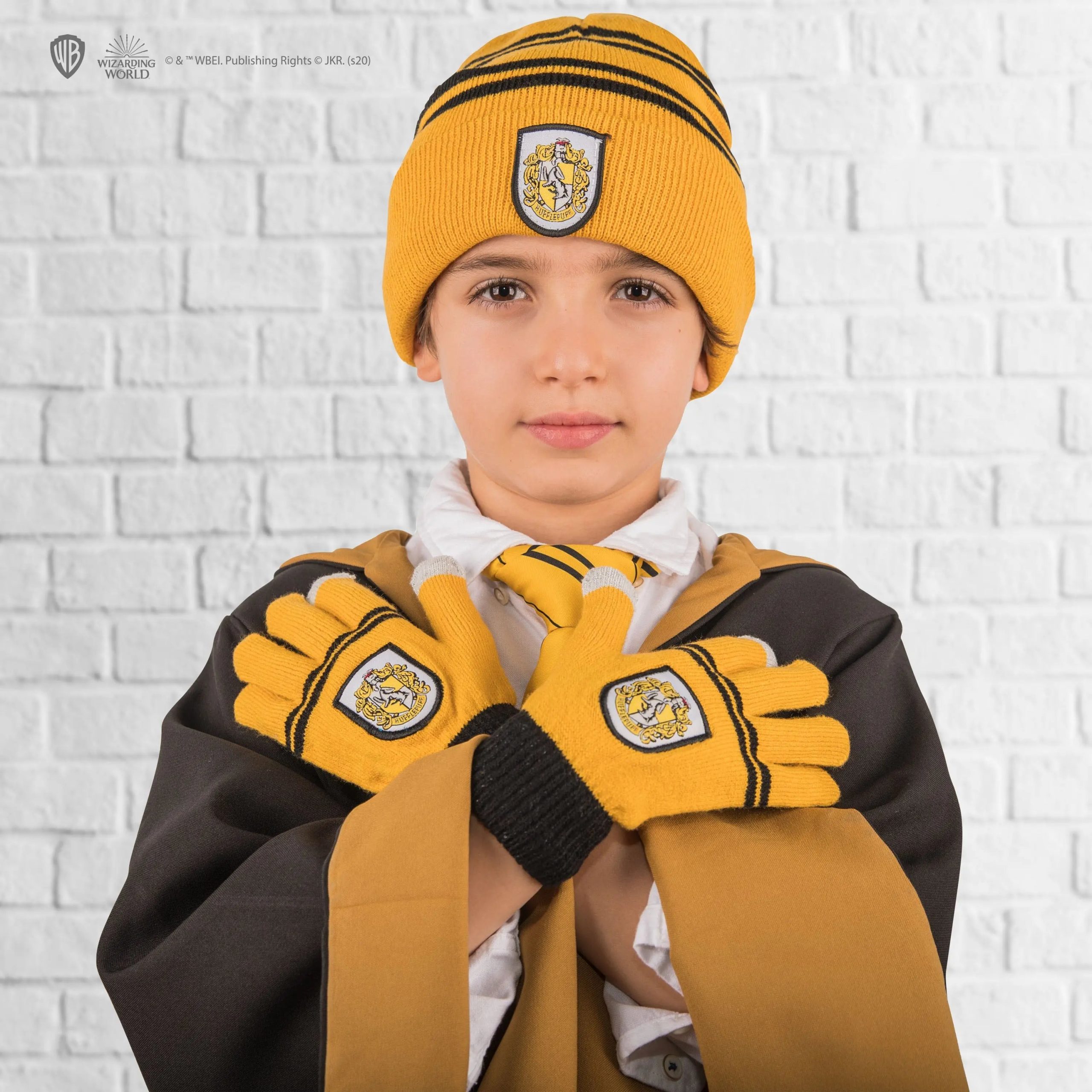 Bonnet & Gants Tactiles Poufsouffle Enfants, Acrylique doux Harry Potter