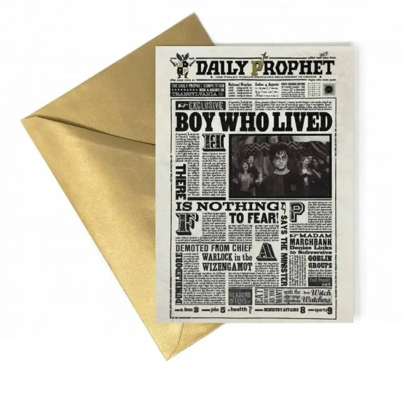 Carte + Enveloppe Minalima Boy Who Lived Lenticulaire Harry Potter