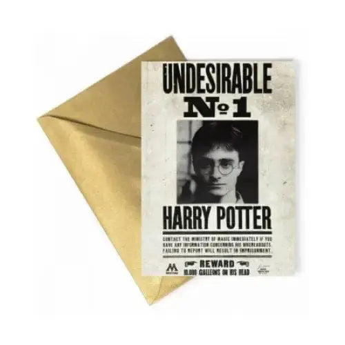 Carte + Enveloppe Minalima Harry Undesirable Lenticulaire Harry Potter