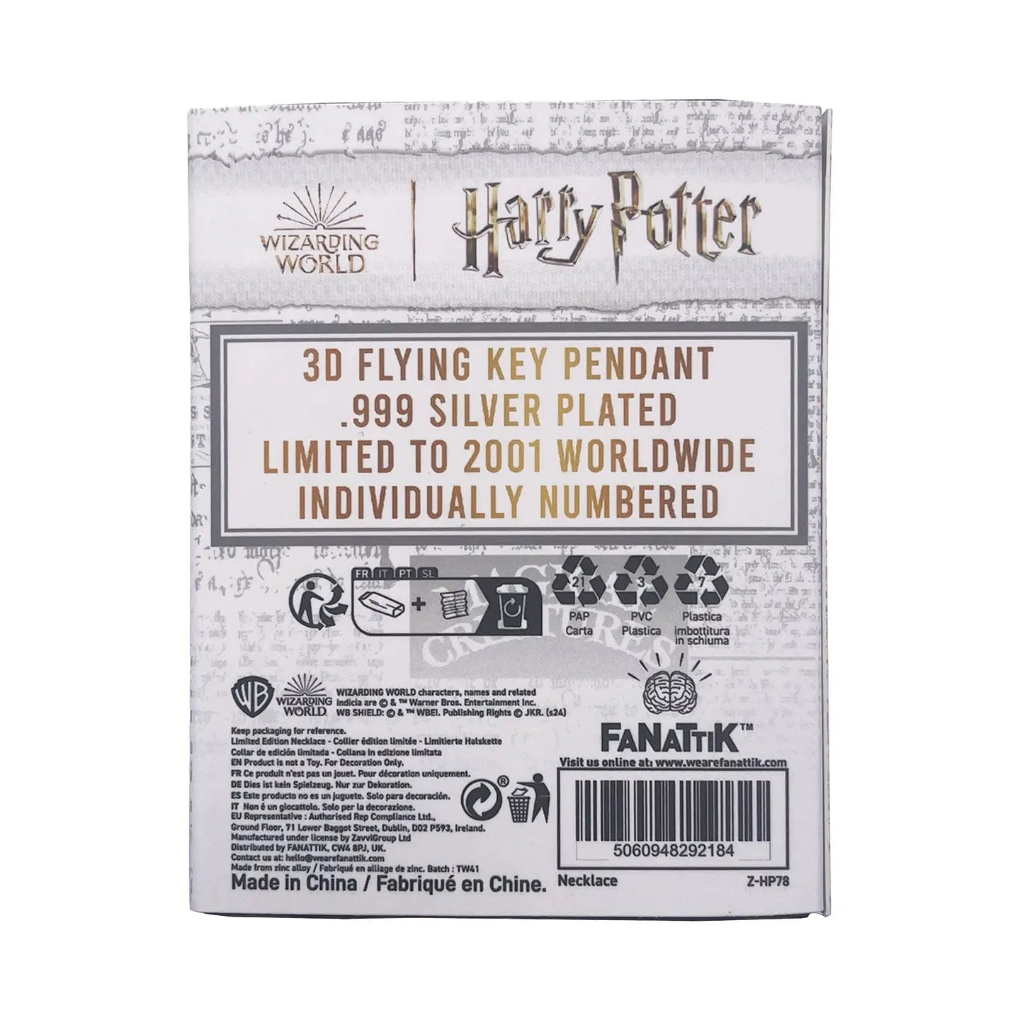 Collier Clé Ailée Harry Potter édition limitée