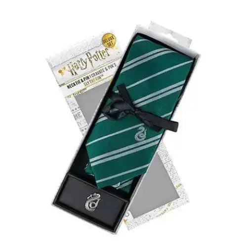 Cravate Deluxe Serpentard avec pin's Harry Potter