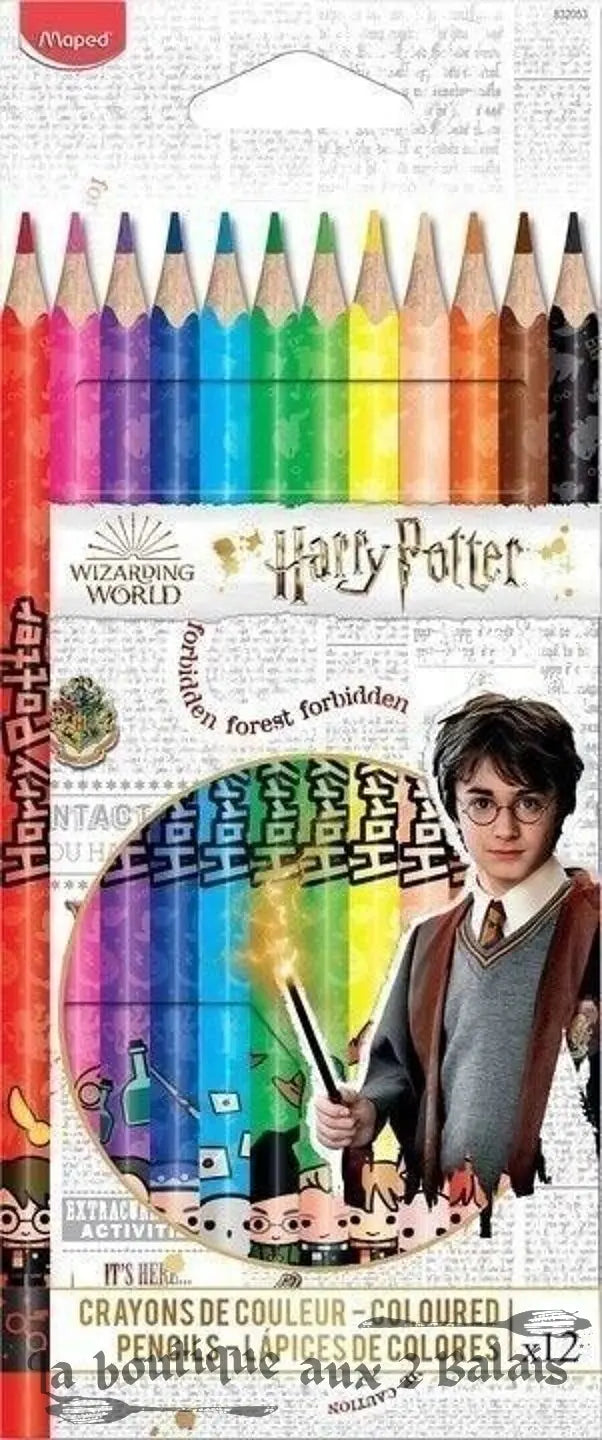 Crayons de couleur Harry Potter, 12 pièces couleur intense