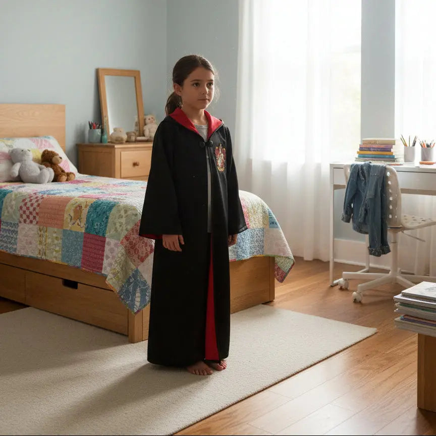 Déguisement Gryffondor Enfant - Robe Sorcier avec Capuche 3-8 ans Harry Potter