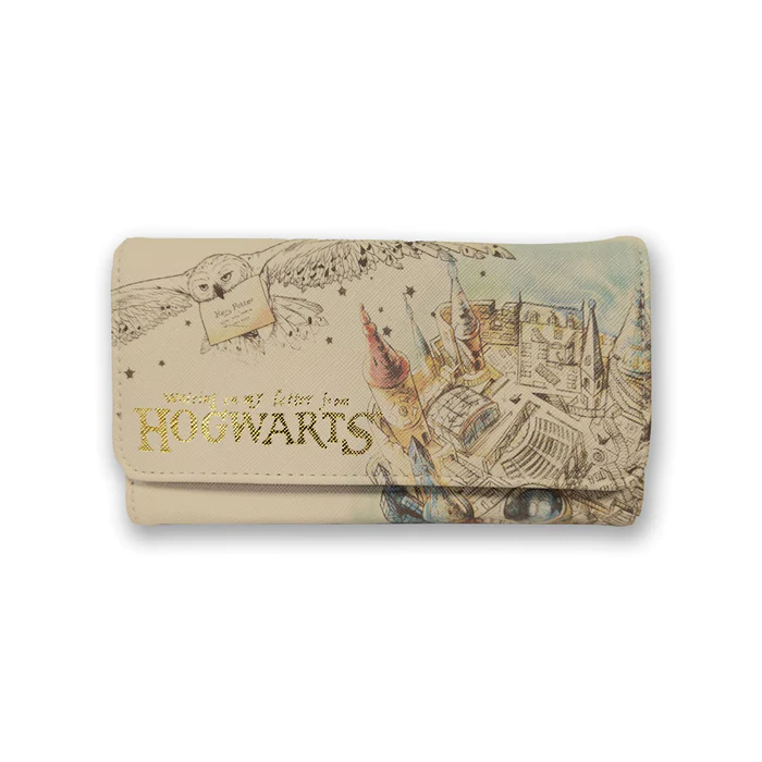 Portefeuille Harry Potter Hedwige en vol, motif Poudlard