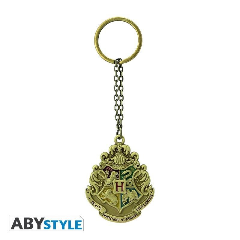 Porte-clés Harry Potter en métal 3D Emblème Poudlard