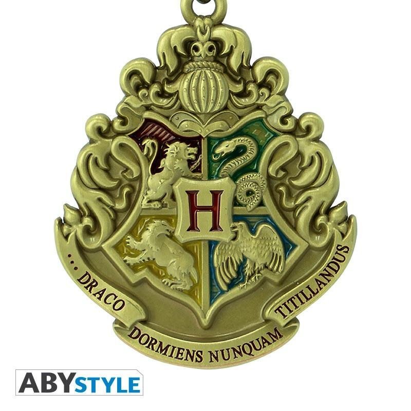 Porte-clés Harry Potter en métal 3D Emblème Poudlard
