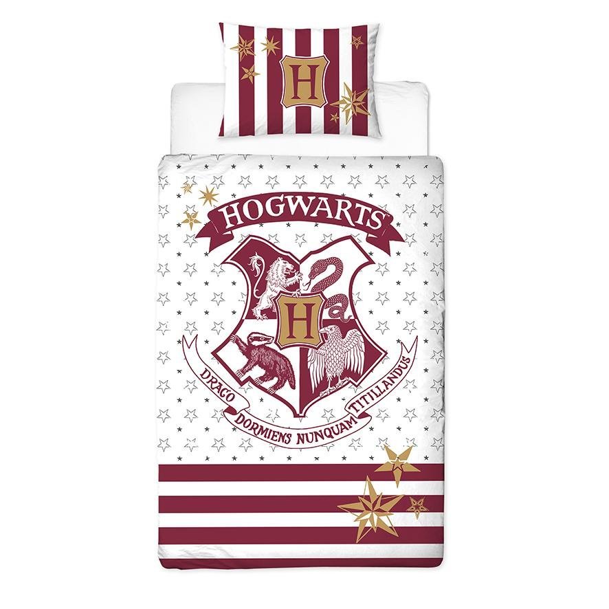 Parure de lit Harry Potter Hogwarts en coton bio 140x200cm