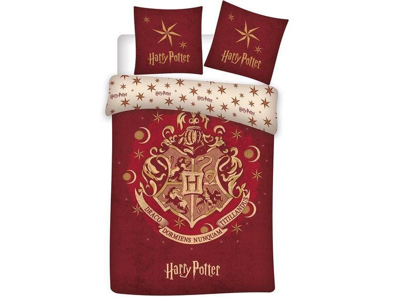 Housse de couette Harry Potter Poudlard rouge 140x200 cm