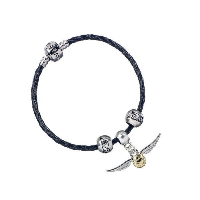 Bracelet en Cuir + Charm Vif D’Or -19 cm Harry Potter