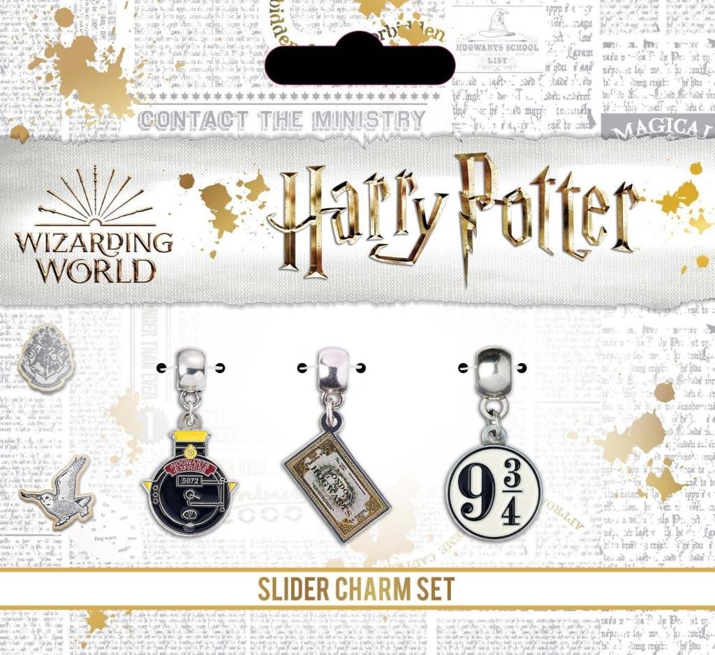 Charms Harry Potter plaqué argent Ticket, Poudlard Express et 9 3/4