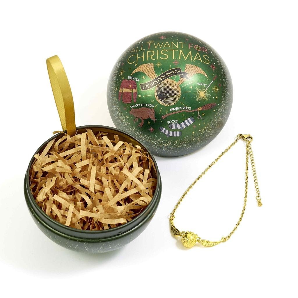 Boule de Noël cadeau Harry Potter avec bracelet Vif d'Or