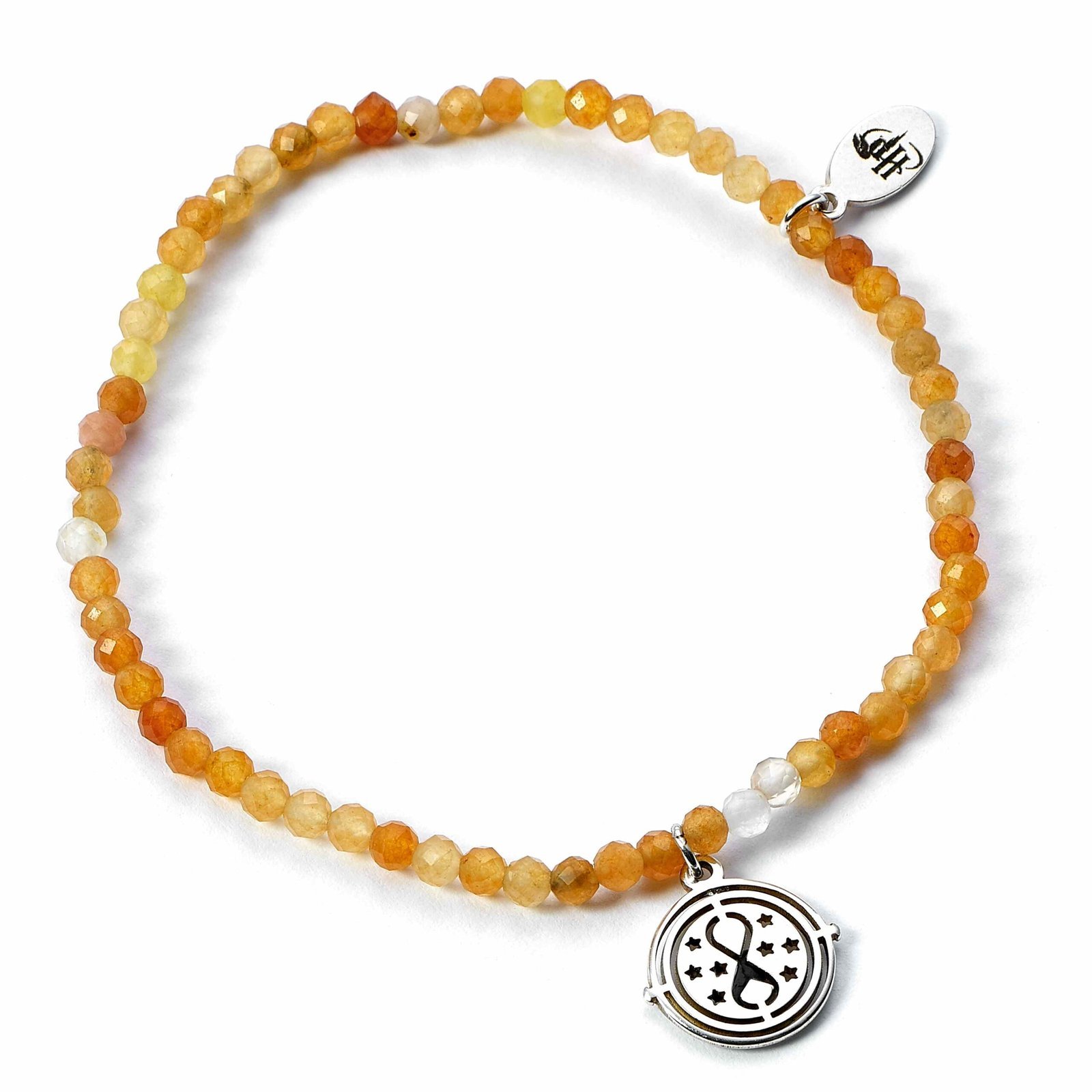 Bracelet Harry Potter en perles avec Retourneur de Temps argent