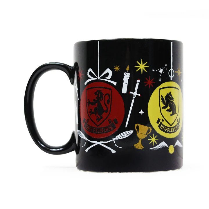 Mug noir Harry Potter des 4 maisons
