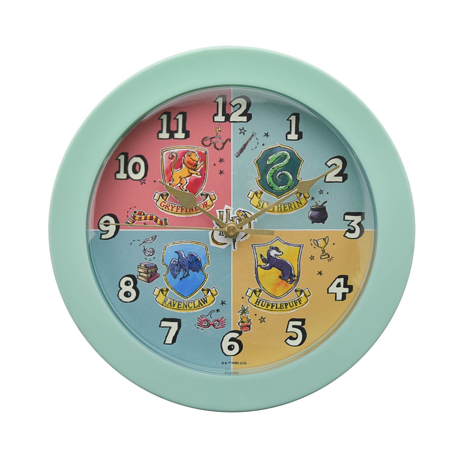 Horloge murale phosphorescente Harry Potter des 4 Maisons