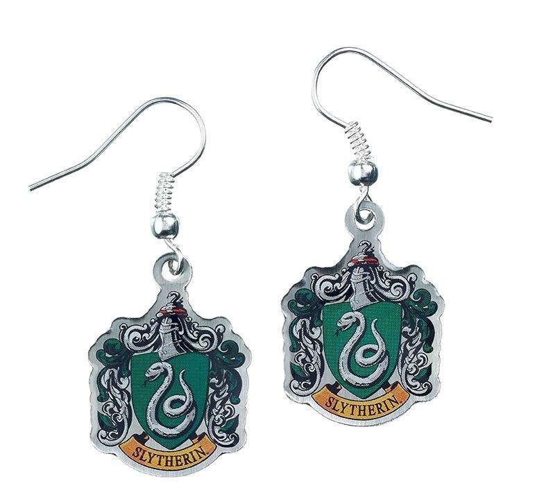 Boucles d’oreilles Harry Potter pendantes avec emblème Serpentard