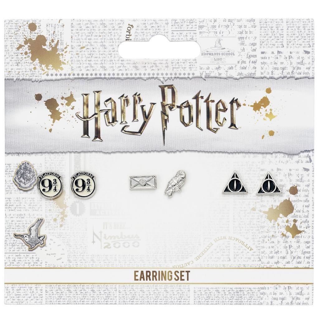 Boucles d'oreilles Harry Potter 9 3/4, Hedwige et Reliques