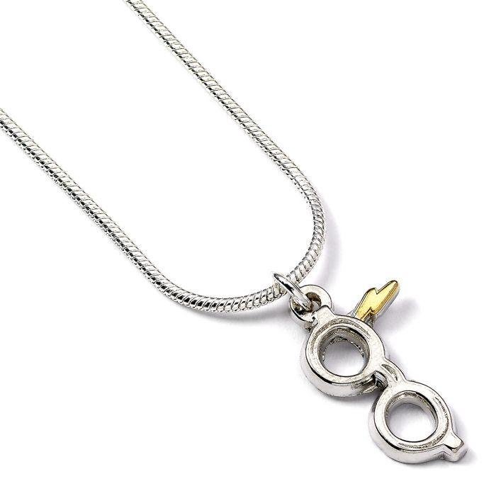 Collier Harry Potter plaqué argent Éclair & Lunettes