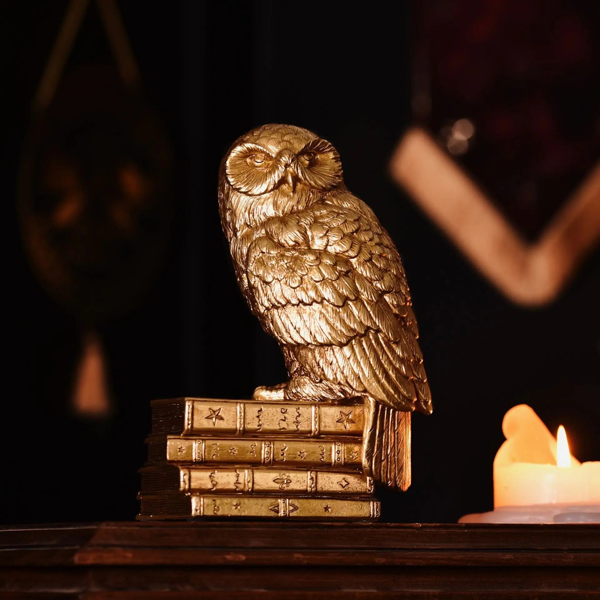 Figurine Dorée Hedwige 20 cm, Harry Potter
