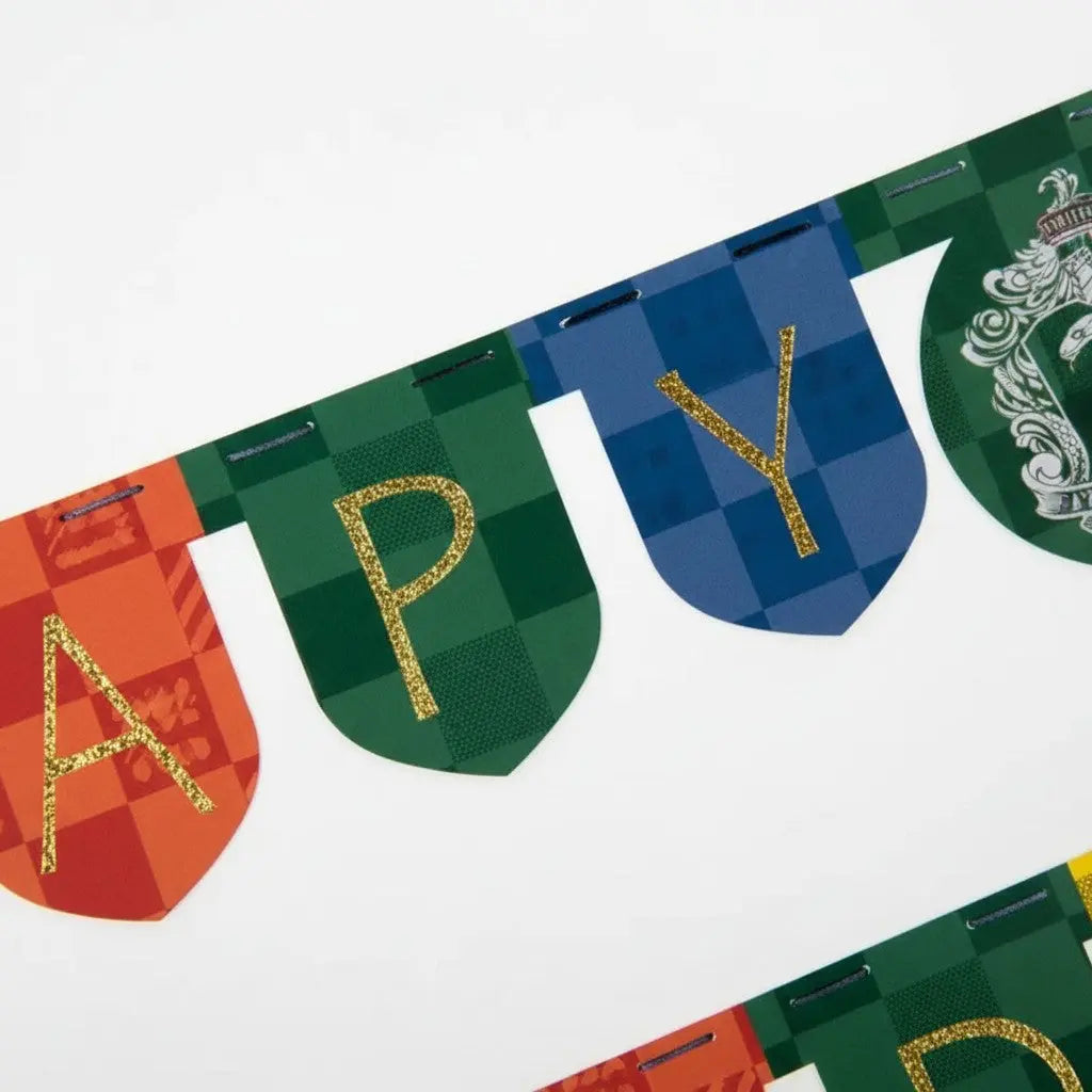 Guirlande Happy Birthday Harry Potter - Fanions 4 Maisons 2 m