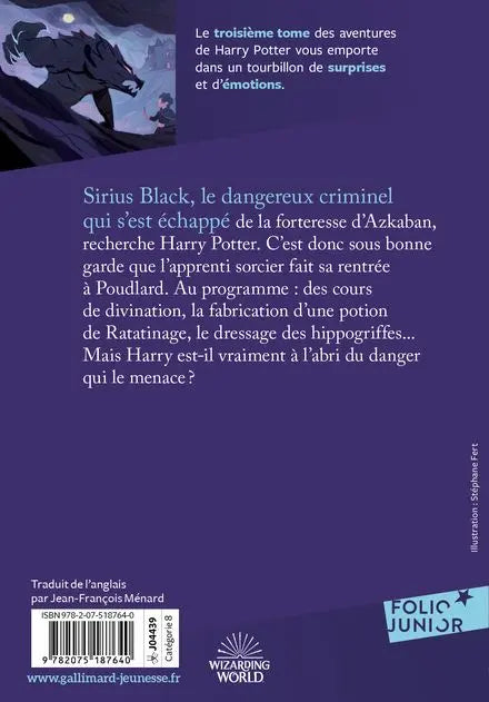 Harry Potter Tome 3 : Le Prisonnier d'Azkaban - Folio Junior