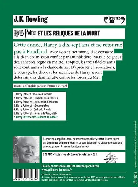 Harry Potter Tome 7 : Les Reliques de la Mort, Livre Audio