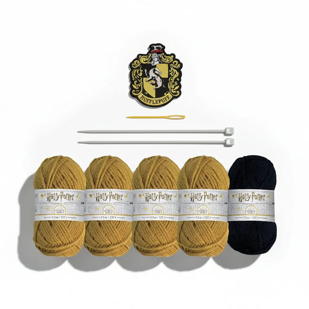 Kit tricot écharpe Poufsouffle - aiguilles 3,5 mm