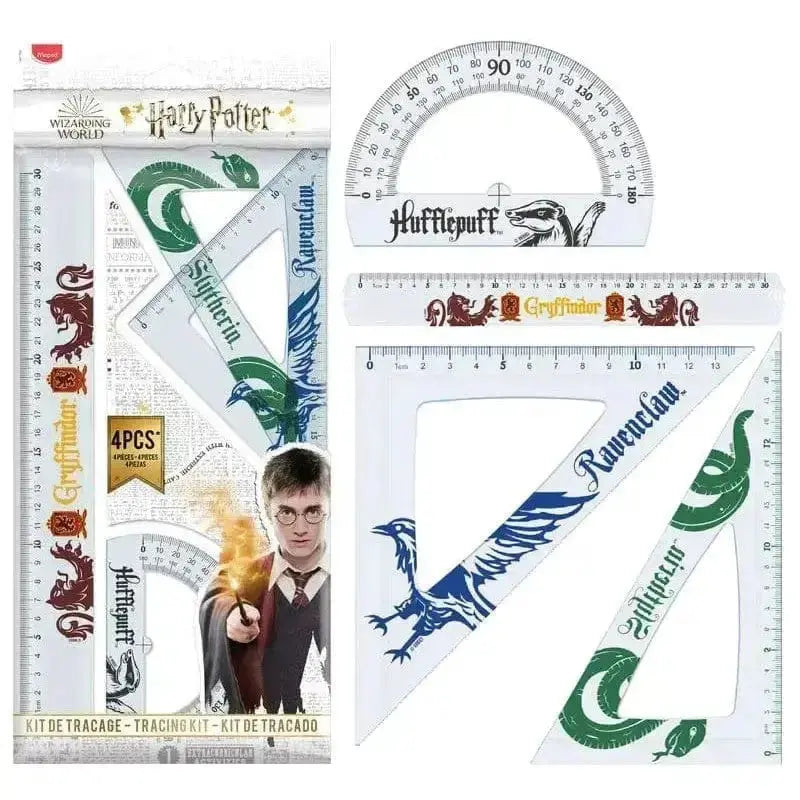 Kit géométrie 4 pièces Harry Potter - règle 30 cm