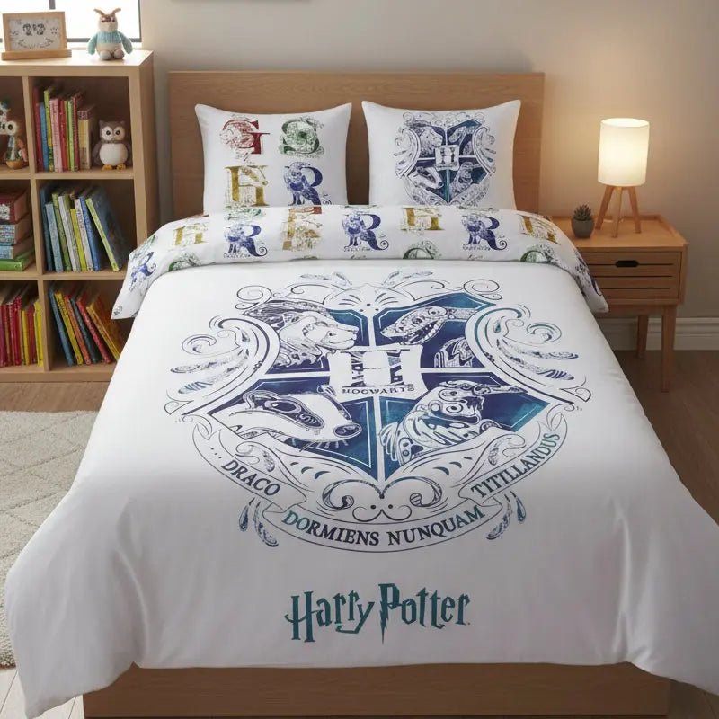 Parure Housse de Couette Hogwarts Coton 140x200 cm Harry Potter