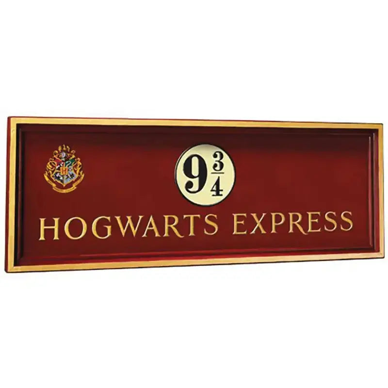 Plaque Poudlard Express 9 3/4 en bois, 20 x 56 cm