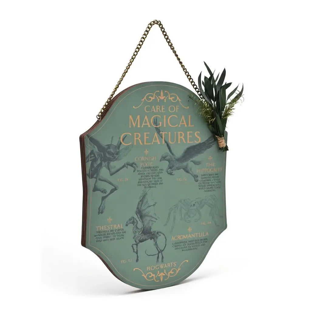 Plaque en bois Herbologie et Créatures Magiques
