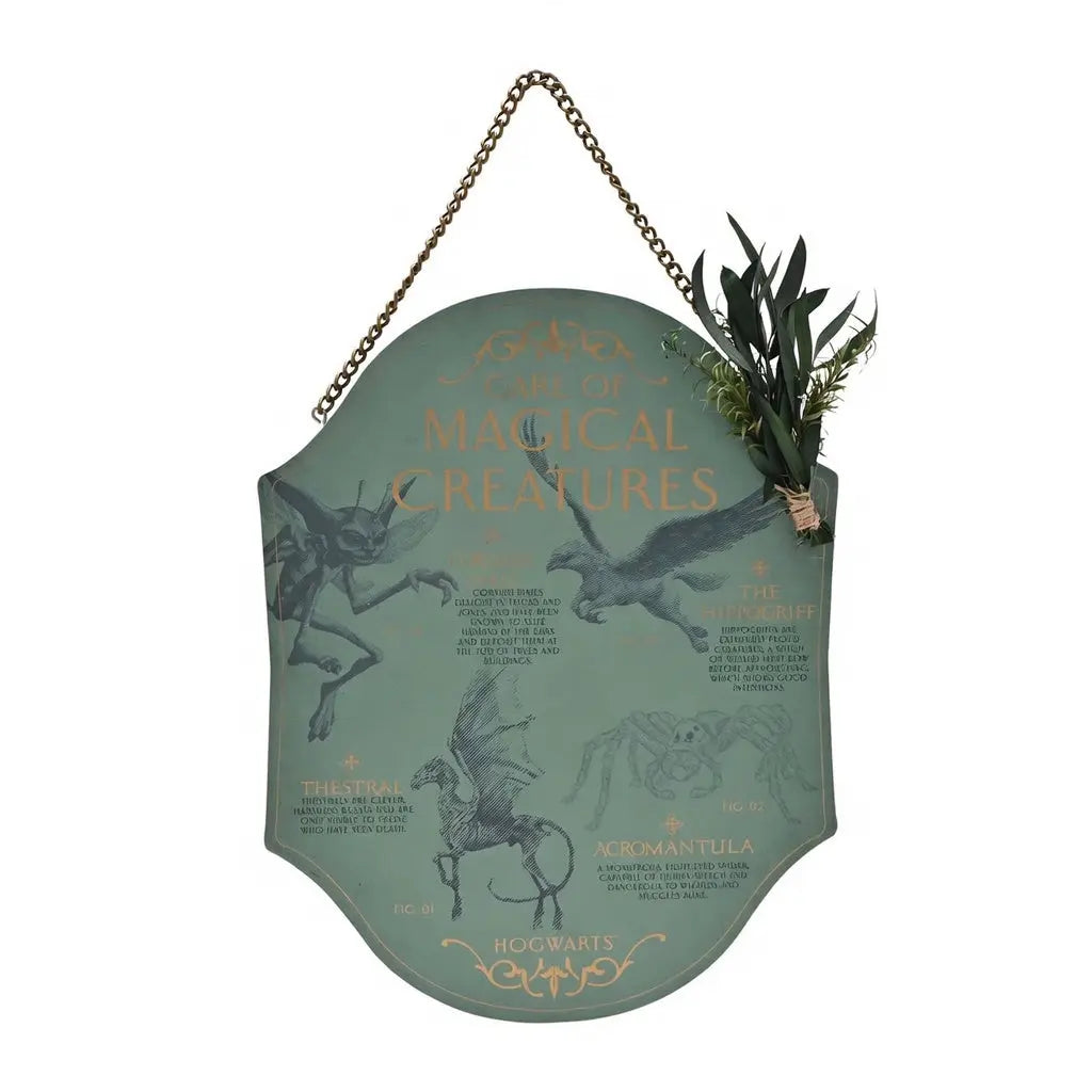 Plaque en bois Herbologie et Créatures Magiques