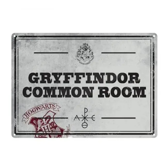 Plaque en métal Gryffondor Room - 15 x 21 cm