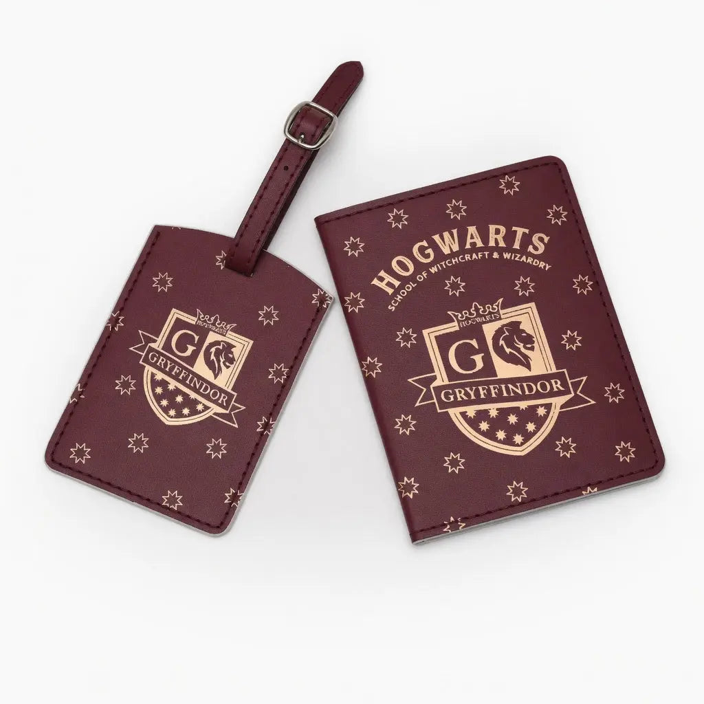 Porte-Passeport et Étiquette Bagage Gryffondor - Cuir PU Harry Potter
