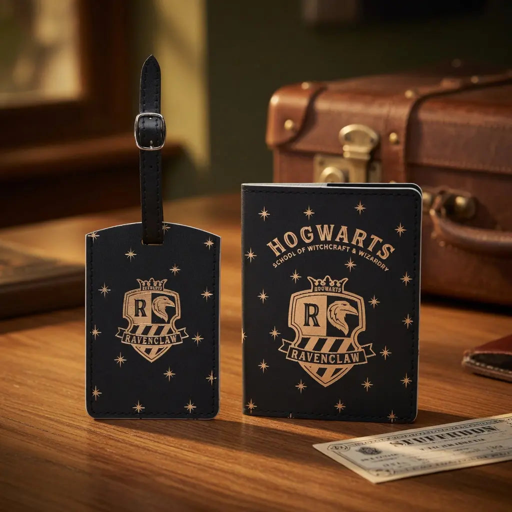 Porte-Passeport et Étiquette Bagage Serdaigle - Cuir PU Harry Potter
