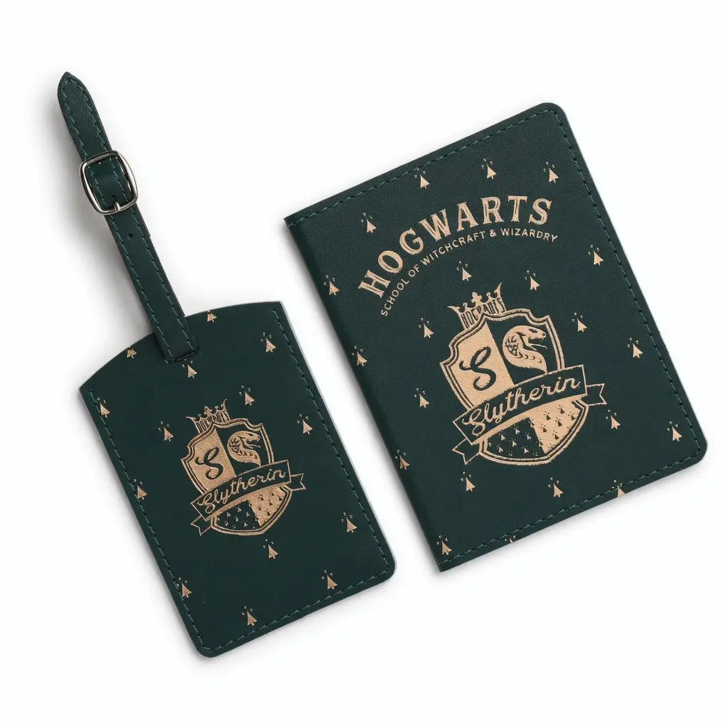 Porte-Passeport et Étiquette Bagage Serpentard - Cuir PU Harry Potter