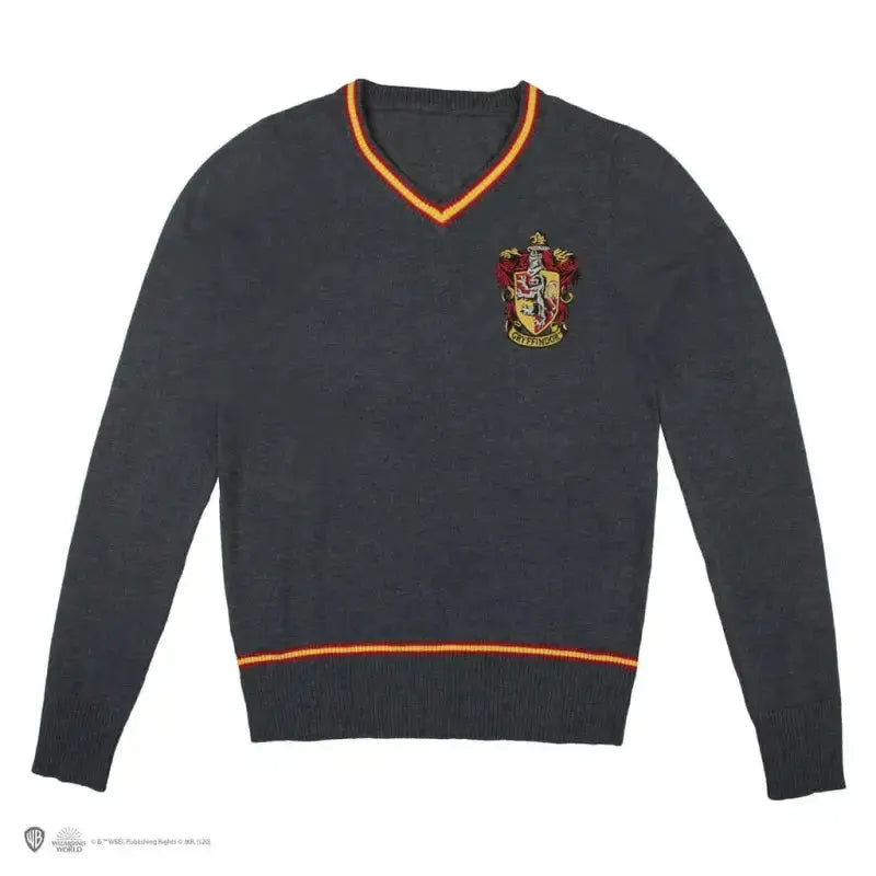 Pull Gryffondor col en V, Écusson brodé, Harry Potter