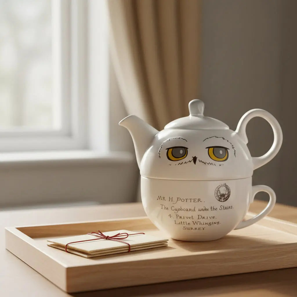 Service à Thé Harry Potter Hedwige, Théière et Tasse en Céramique