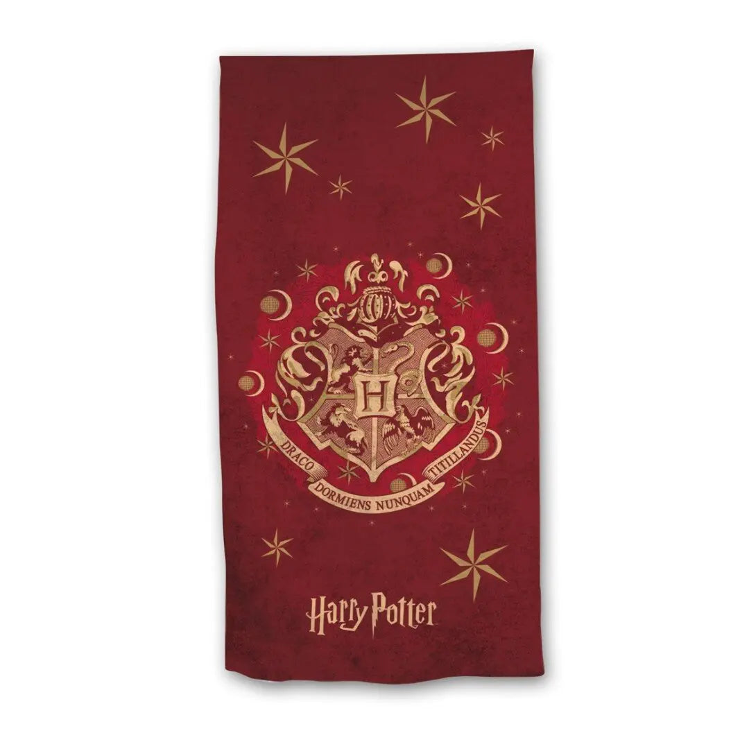 Serviette plage Hogwarts rouge coton 70×140 cm, Harry Potter
