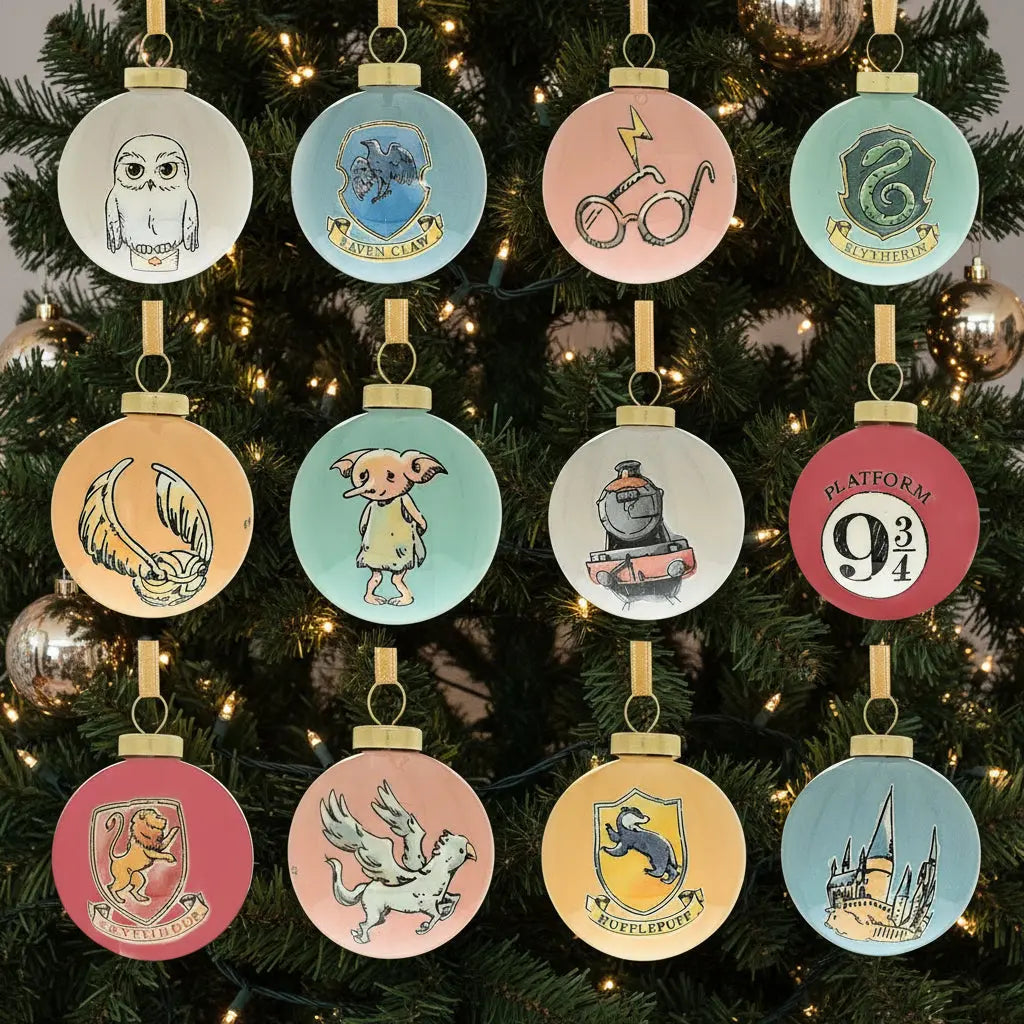 Set 12 Mini Boules de Noël Créatures Magiques, Harry Potter
