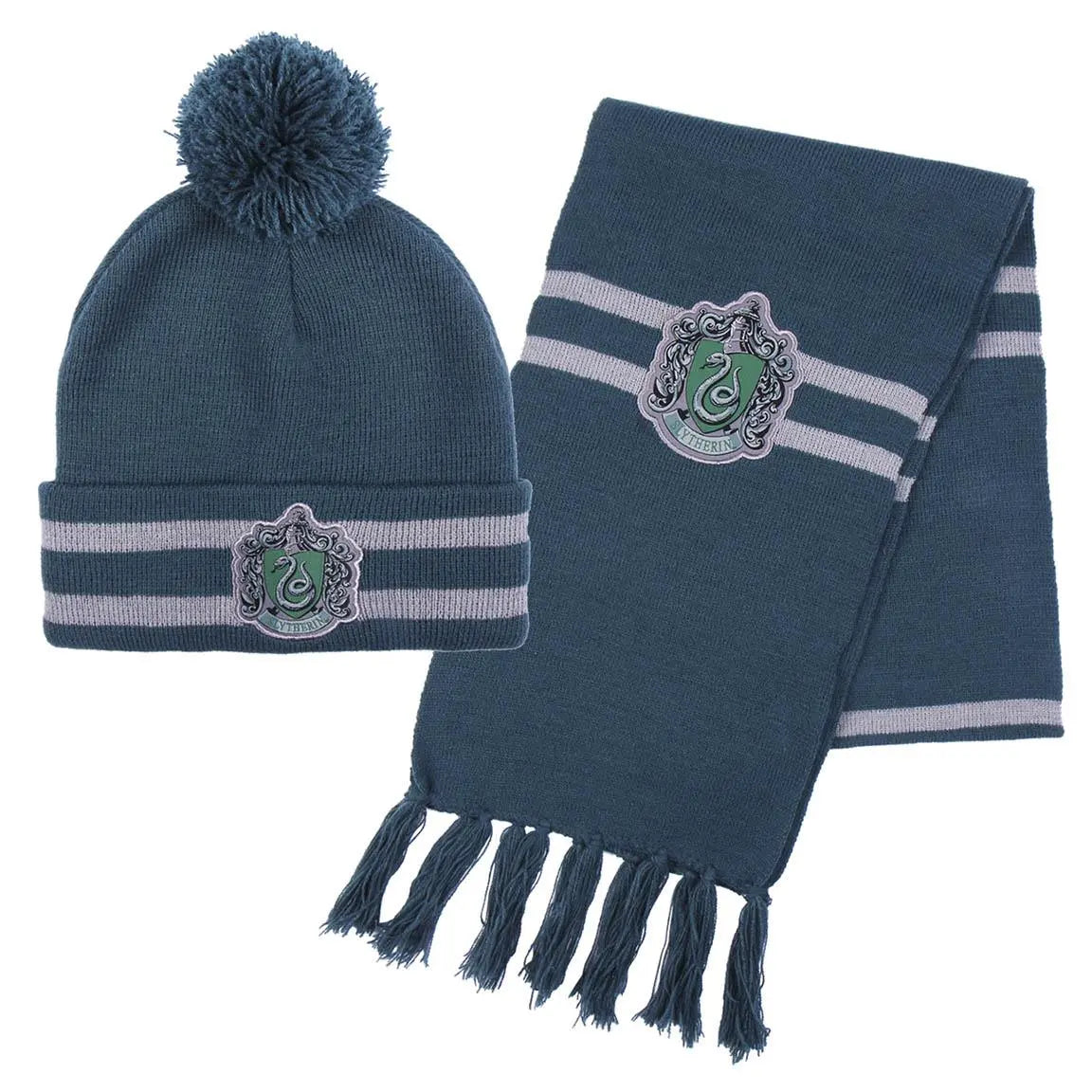Set Bonnet Pompon + Écharpe Serpentard Enfant, Harry Potter
