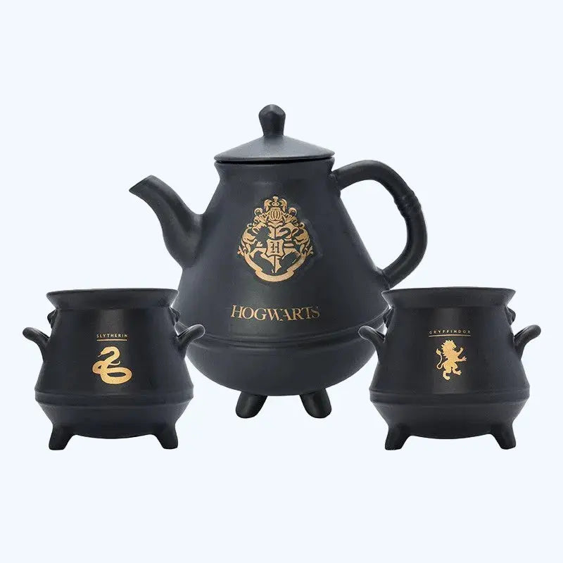 Set Théière 1000ml et 2 Mugs Chaudrons Harry Potter, Finition Dorée